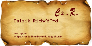 Csizik Richárd névjegykártya