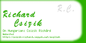 richard csizik business card